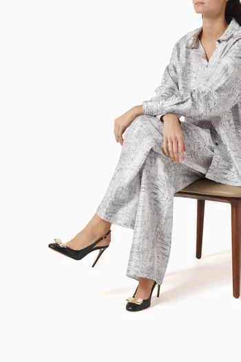 Vara Bow 95 Slingback Pumps in Leather