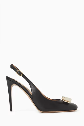 Vara Bow 95 Slingback Pumps in Leather