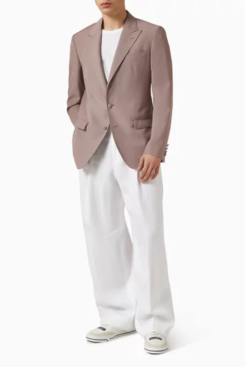 Single-breasted Jacket in Wool Poplin