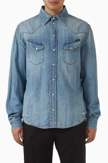 Vintage Buttoned Shirt in Denim