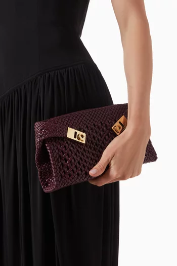 Hug Intreccio Crossbody Bag in Leather
