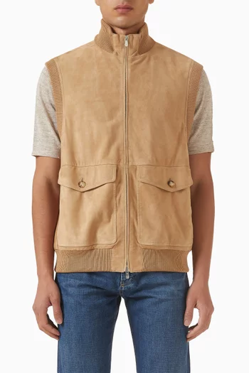 Thermore® Padding Vest in Suede