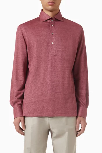 Polo Shirt in Linen & Cotton