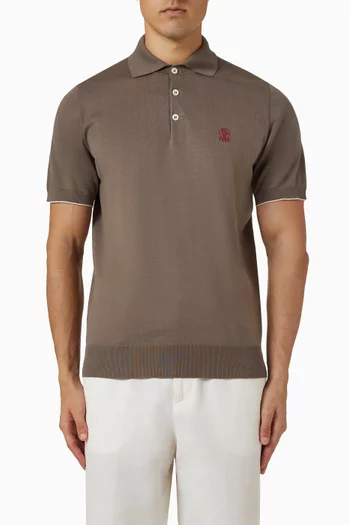 Logo Polo Shirt in Cotton