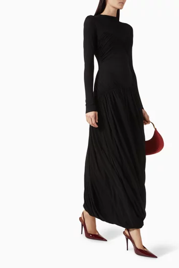 Torin Draped Dress in Lumine Jersey