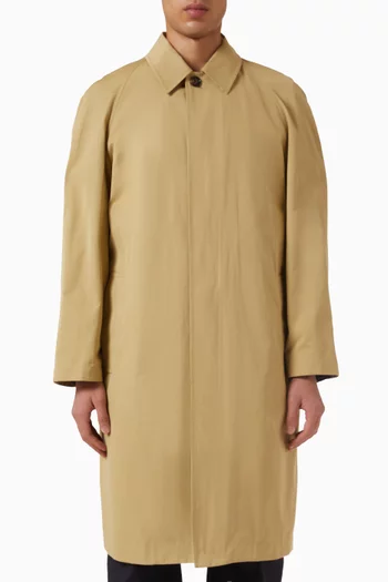 Long Car Coat in Cotton