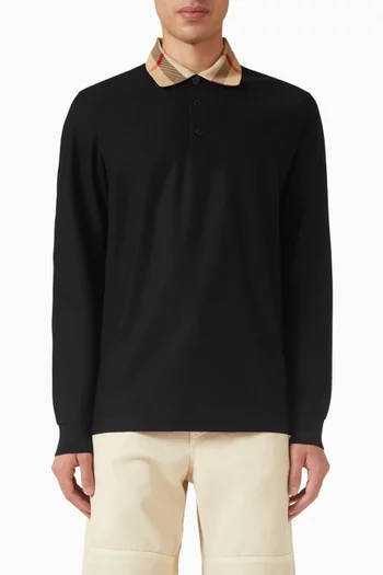 Check Collar Polo Shirt in Cotton