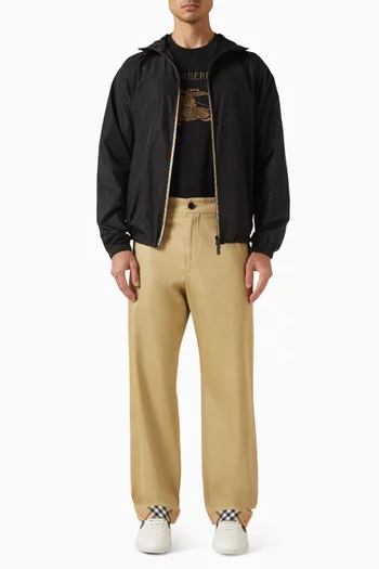 Checker-tape Hooded Jacket in Nylon