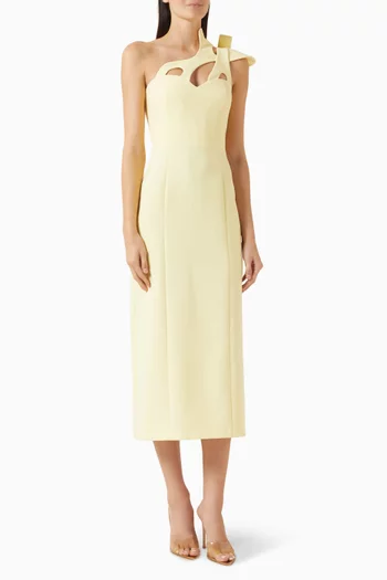 Huda One-shoulder Dress in Crepe