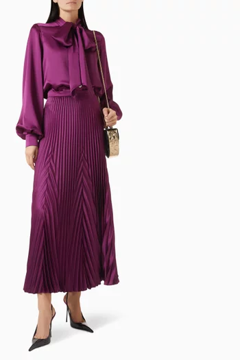 Pleated Skirt in Satin