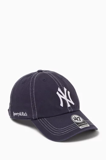 Yankees Serif Hat in Cotton-twill
