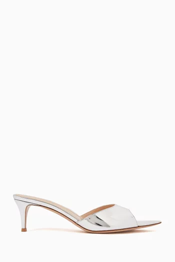 Elle 55 Mules in Metallic Leather