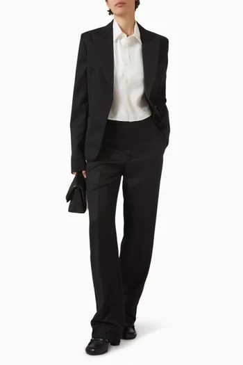 Crop Shirt in Silk Twill