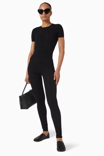 Pointelle T-shirt in Viscose Blend