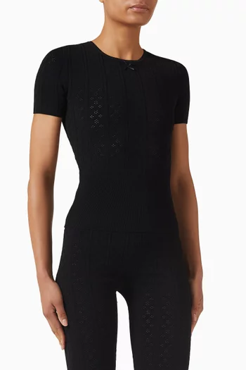 Pointelle T-shirt in Viscose Blend
