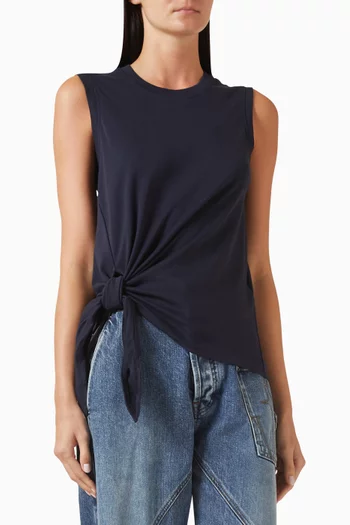 Hem-knot Tank Top in Cotton Jersey