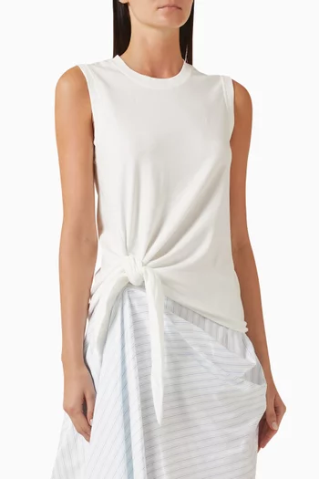 Hem-knot Tank Top in Cotton Jersey
