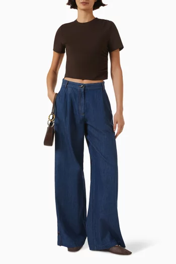 Vitti Gathered Top in Viscose Blend