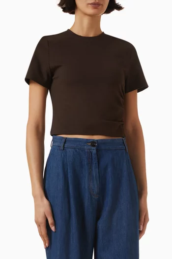 Vitti Gathered Top in Viscose Blend
