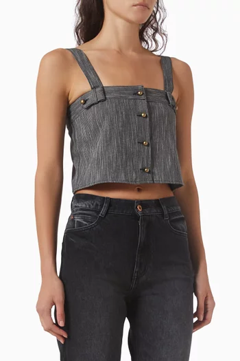 Capitana Crop Top in Cotton Twill