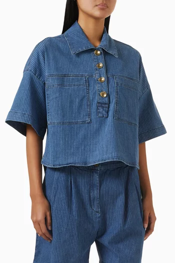 Newport Overshirt in Denim Twill