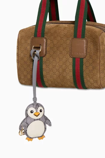 Penguin Bag Charm in GG Fabric
