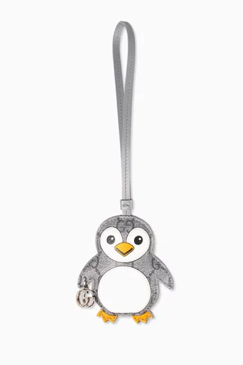 Penguin Bag Charm in GG Fabric