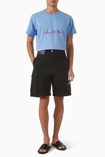 Twisted Patch Pocket Shorts in Cotton