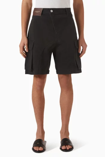 Twisted Patch Pocket Shorts in Cotton