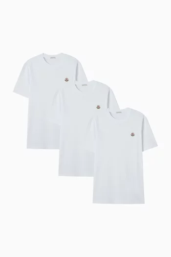 Logo T-shirt in Cotton, Set of 3