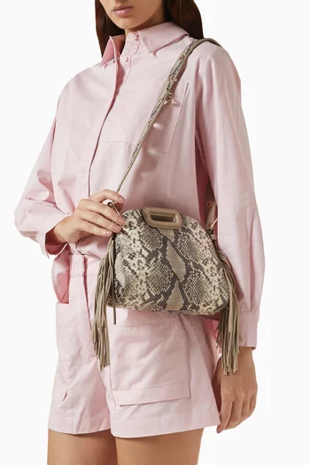 Mini M Bag in Python-embossed Leather
