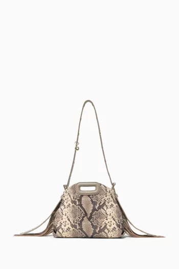 Mini M Bag in Python-embossed Leather