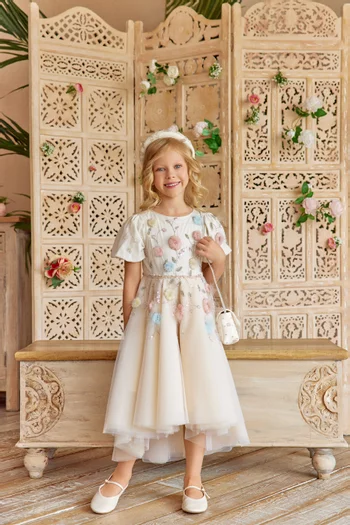 3D Flower Dress in Tulle