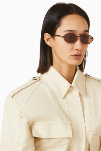 Noa Oval Sunglasses in Metal