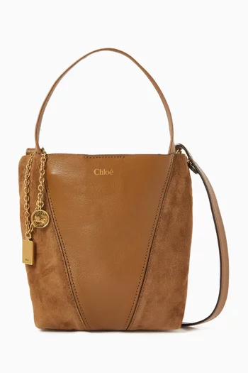 Small Chloé Spin Tote Bag in Grained & Suede Leather