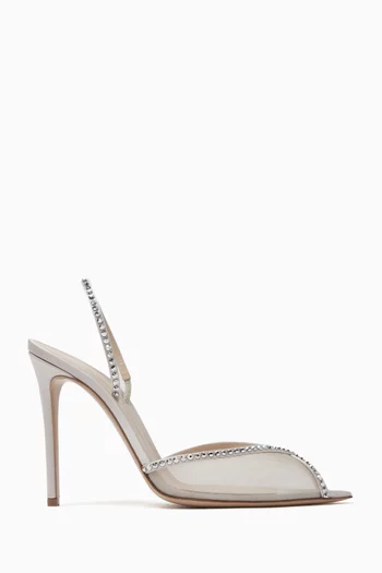 Katy 105 Slingback Sandals in Mesh & Satin