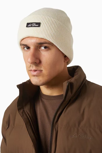 Wayne Logo Patch Beanie in Wool
