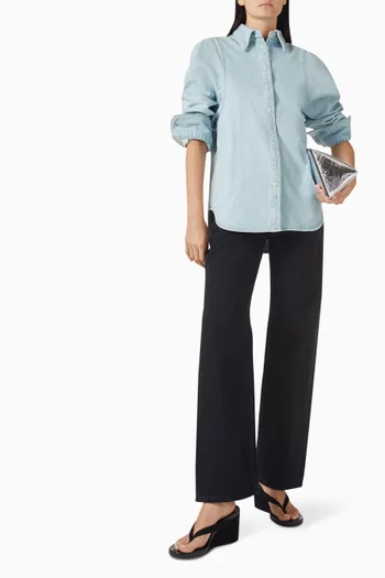 Sculpted Sleeve Shirt in Denim