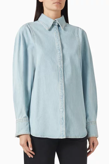 Sculpted Sleeve Shirt in Denim