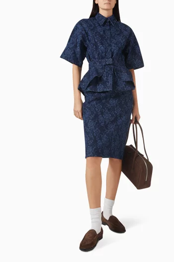 Lace-print Shirt in Denim