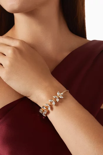 سوار مرصع بالكريستال نحاس مطلي بلون ذهبي