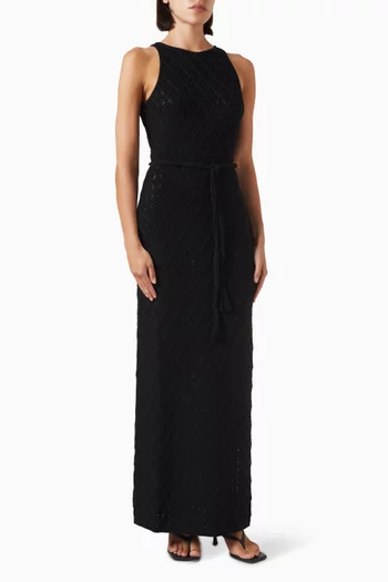 Nova Open-back Knit Dress in Viscose Blend