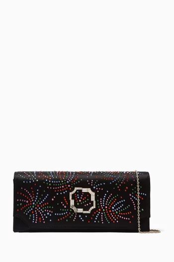 Vivien Crystal-embellished Clutch Bag in Satin