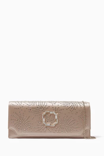Vivien Crystal-embellished Clutch in Satin
