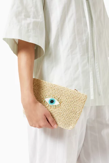 Small Vibe Clutch in Raffia