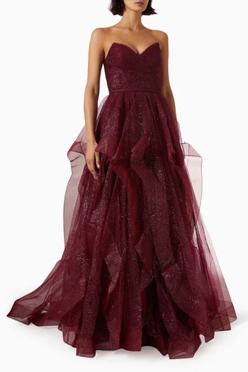 Bustier Layered Gown in Tulle