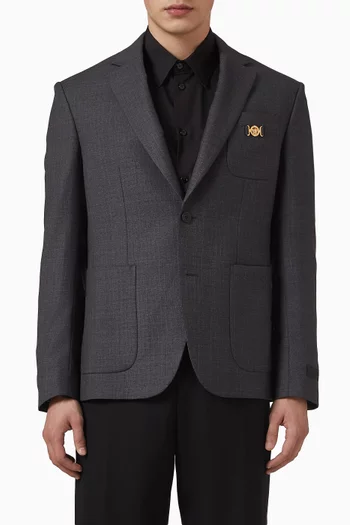Tailored Jacket in Microcheck-wool