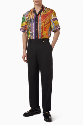 Patchwork Print Shirt in Silk-twill
