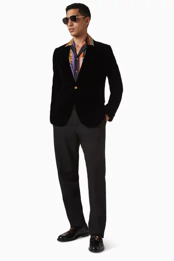Single-Breasted Blazer in Velvet
