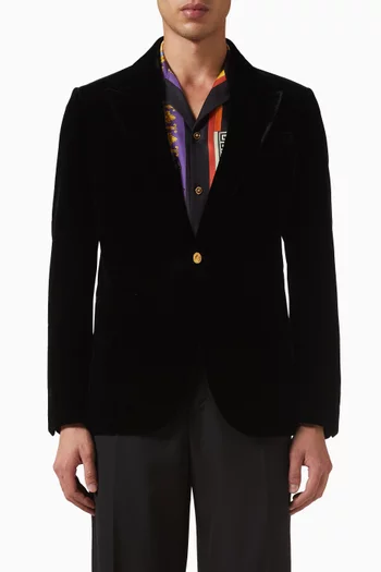Single-Breasted Blazer in Velvet